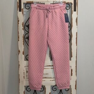 Tommy Hilfiger Girls Pink Quilted Sweatpants Joggers Size L 12/14